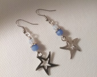 Star Dangle Earrings - Celestial Earrings - Star Jewelry