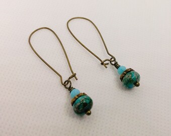 Long Kidney Wire Earrings - Boho Style Earrings - Boho Dangle Earrings