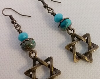 Star Dangle Earrings - Celestial Earrings - Star Jewelry