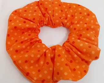 Orange Polka Dots Hair Scrunchie - Hair Ties - Hair Accessories