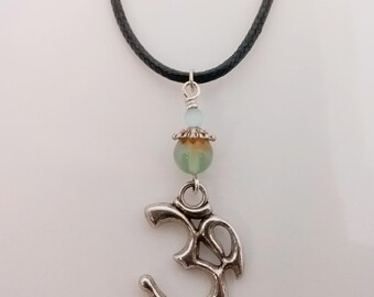 Om Necklace - Meditation Jewelry - Cord Pendant Necklace -