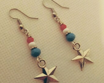 Star Dangle Earrings - Celestial Earrings - Star Jewelry