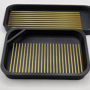 Black and Metallic Gold | Diamond Painting Tray Pet and Fall Proof Diamond Painting Accessories Drill Tray Sealed Diamond Painting Tray Lid
