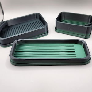 Green Fade to Black | Diamond Painting Tray Pet and Fall Proof Diamond Painting Accessories Drill Tray Sealed Diamond Painting Tray Lid
