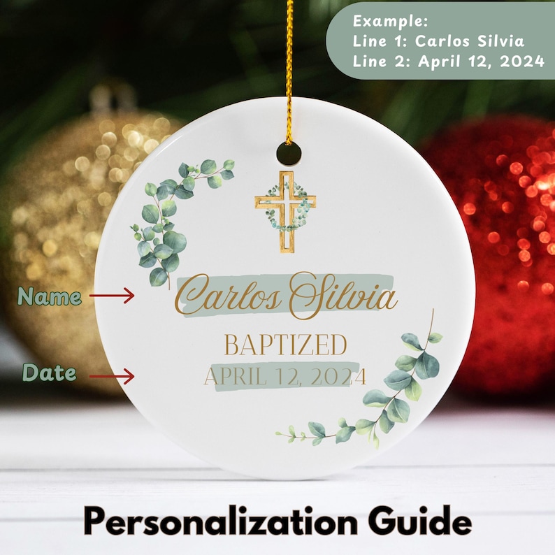 Baptism Gift for Boy Custom Christening Ornament Gift Godchild Boy