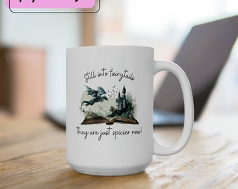 Spicy Book Lover Mug: Dragon & Fairytale Castle Novelty Mug