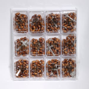 Olive Wood Rosary Beads Set of 12: Soil of Jerusalem, Catholic Gift