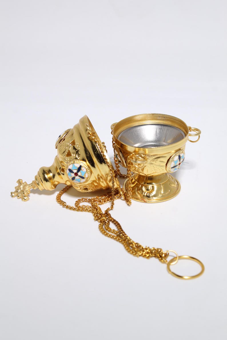 Small Hanging Brass Incense Burner From Jerusalem Christian Censer With ...