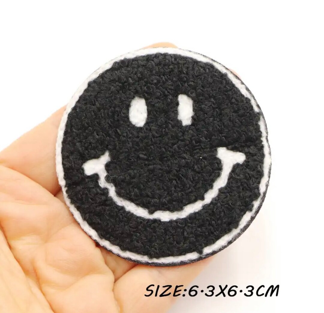Smiley Face Patch Chenille Smiley Face Patch Iron on Etsy