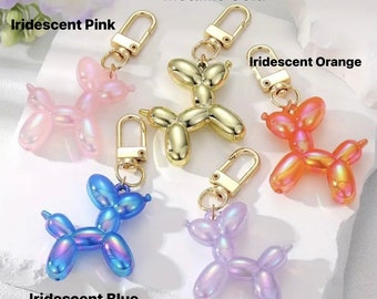 Balloon Dog Keychain - Balloon Dog Key Chain - Metallic Balloon Dog Keychain - Pop Art Keychain - Dog Keychain - ALL COLORS