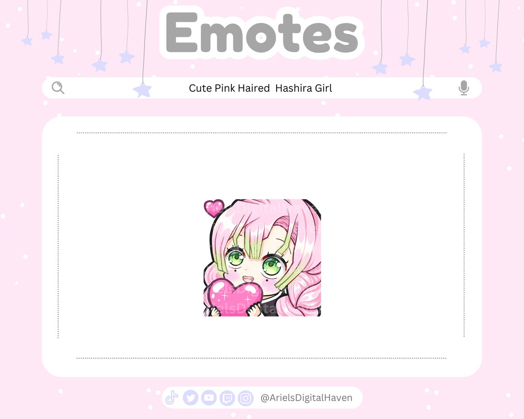 Cute Pink Haired Hashira Love Emote Twitch, Youtube, Discord, Etc - Etsy