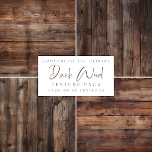 Dark Wood Texture Clipart. Wood Grain Background. JPEG Images. Rustic Wooden Boards Bundle. Instant Download. Commercial Use. Digital Pack.