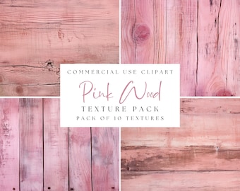 Pink Distressed Wood Texture Pack. Wood Grain Background. JPEG Images. Rustic Wooden Boards Bundle. Instant Digital Download. Commercial Use