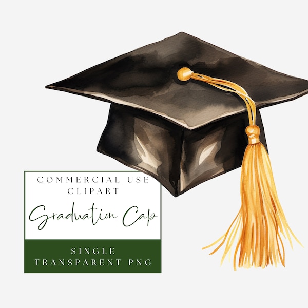 Graduation Tassel Clipart. Watercolor 2024 Graduation Cap PNG. College University High School. Hat & Gown. Commercial Use. Instant Download.