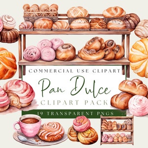 Pan Dulce Clipart. Mexican Sweet Bread Bundle. Mexican Pastries Set. Conchas PNG. Pan Dulce Graphics. Instant Download. Commercial Use.