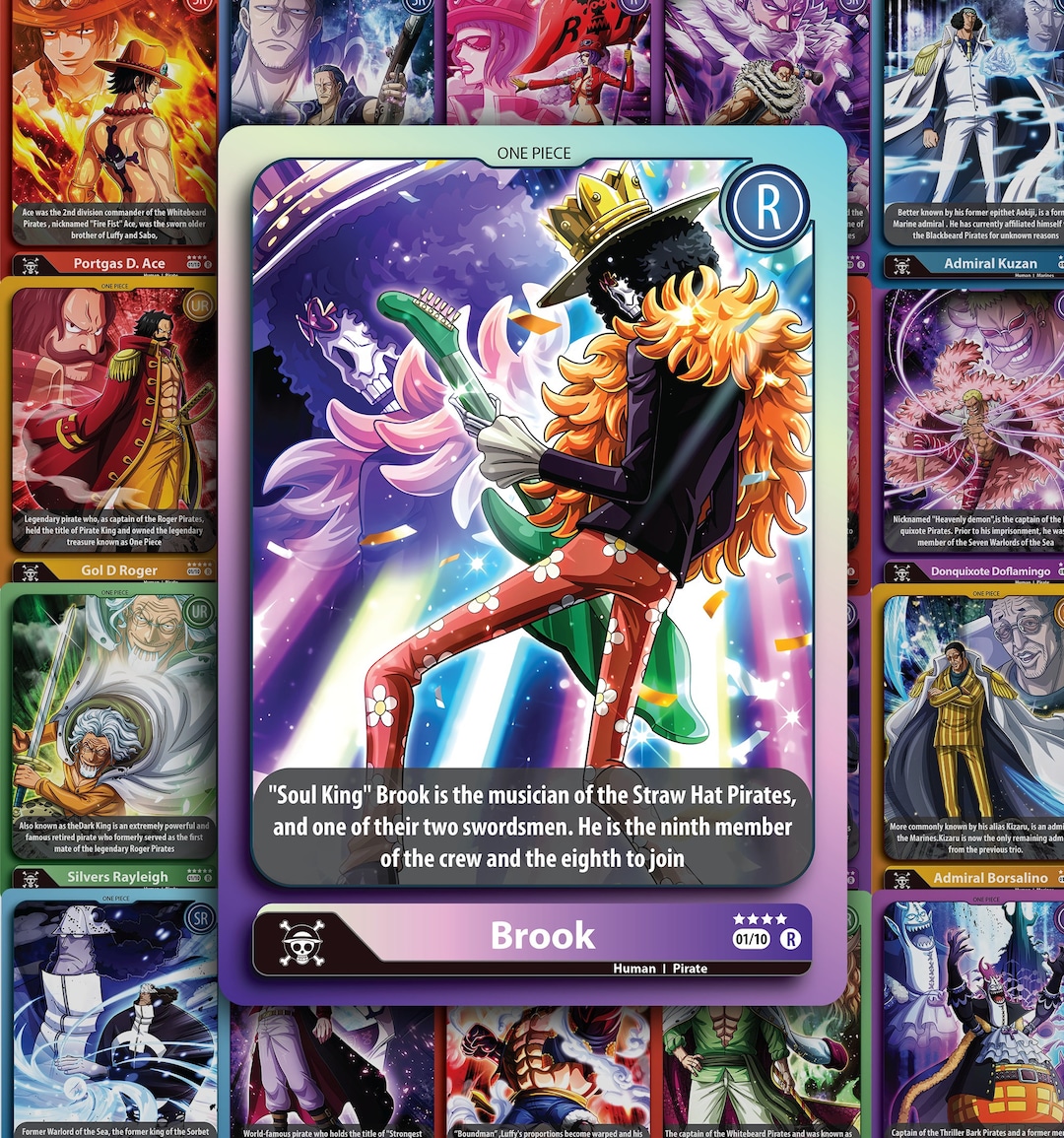 Brook One Piece Playing Card Custom Trading Cards Luffy Etsy