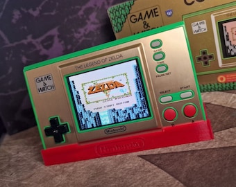 Nintendo SPEL & KLOCKA Super Mario Bros 35-årsjubileum - 3D-tryckt stativ RÖTT eller grönt