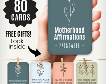 Positive Affirmation Cards For Moms, Motherhood Affirmation Cards For Expecting Maternity New Mom, Digital Birth Affirmation Cards Printable