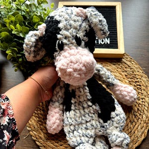 Crochet Cow | Cow Amigurumi | Cow Plushie | Cow Lovey | Farm Animal Gifts | Gifts for Kids | Handmade Farm Cow Snuggler