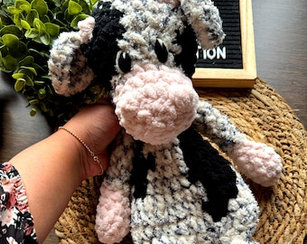 Crochet Cow Plushie: Handmade Farm Animal Snuggler