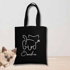 Personalisierte Stofftaschen mit Namen und Motive, Hundemama, Katzenmama Einkaufstasche, Strandtasche Mamas, Geschenke für Geburtstag
