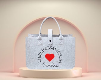 Personalisierte Filztasche Lieblingsmensch | Herzensmensch  | Geschenke für Frauen | Geschenk für Mama | Muttertagsgeschenk | Muttertag