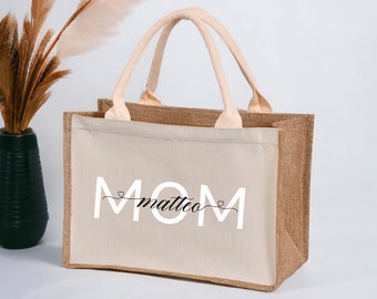 Personalisierte Jutebeutel MOM | Jutebeutel mit Reissverschluss | Geschenke für Mama | Muttertag | Muttertagsgeschenke, Muttertagsgeschenk