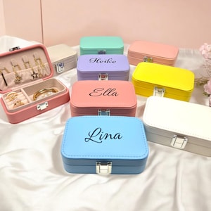 Portagioielli personalizzato con nome, portagioielli in pelle, portagioielli da viaggio, portagioielli personalizzabile, regali per compleanni, addii al nubilato