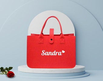 Personalisierte Filztasche mit Name, Filzbeutel Personalisiert, Geschenkideen für Frauen, Geburtstagsgeschenk, Geschenke für Geburtstag, JGA
