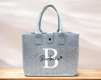 Personalized felt bag with name and initial, felt bag letter, beach bag travel bag, gifts for birthday, bachelorette party, bridesmaid