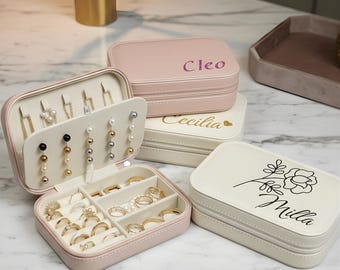 Personalized jewelry box with name | Travel jewelry box | Jewelry case | Gift ideas for women | Gifts for birthdays | Bachelorette parties