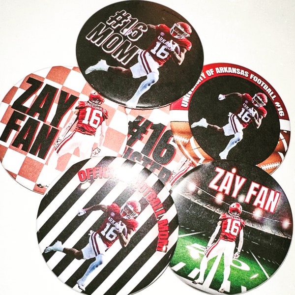 Football Player 3" Pinback or Magnetic Gameday Custom Buttons