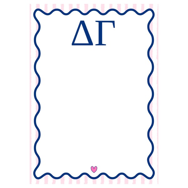 Delta Gamma Licensed Sorority Notepad - Party with Mal Notepad - Bid Day Gift