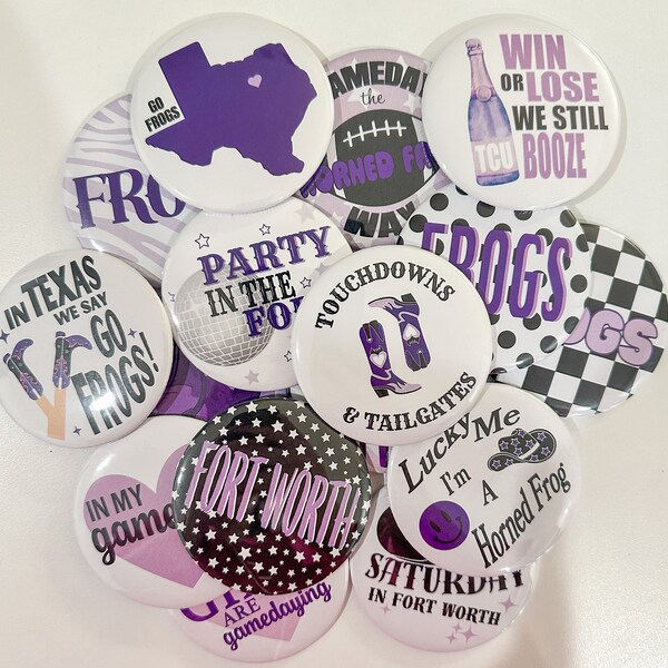 TCU 3" Pinback or Magnetic Gameday Custom Buttons