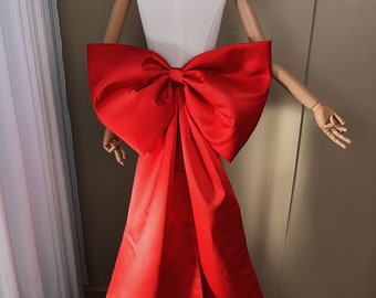 Removable bow, large bow, dress bow, red bow