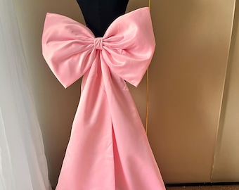 Light Pink Christmas Tree Bow: Large Handmade Decoration