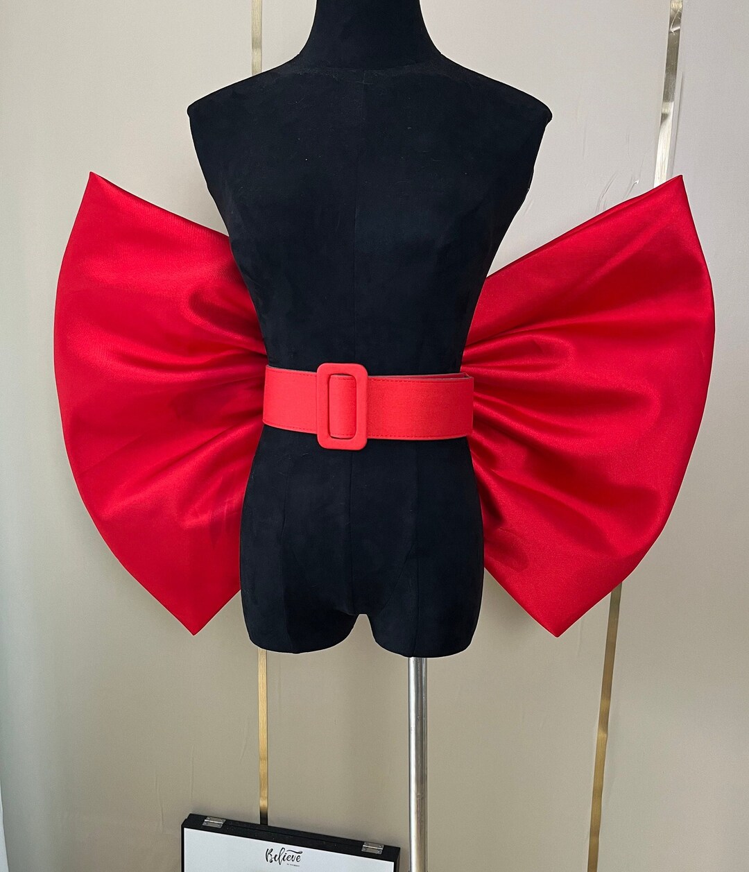 Extra Large Red Twill Satin Bow Belt: Dress or Wedding Sash - Etsy
