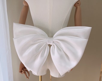 High-end star bright satin bow, extra large wedding bow bride wedding bow accessories wedding bridesmaid bow classic dress bow