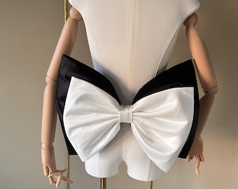 Wedding dress bow, satin detachable bow