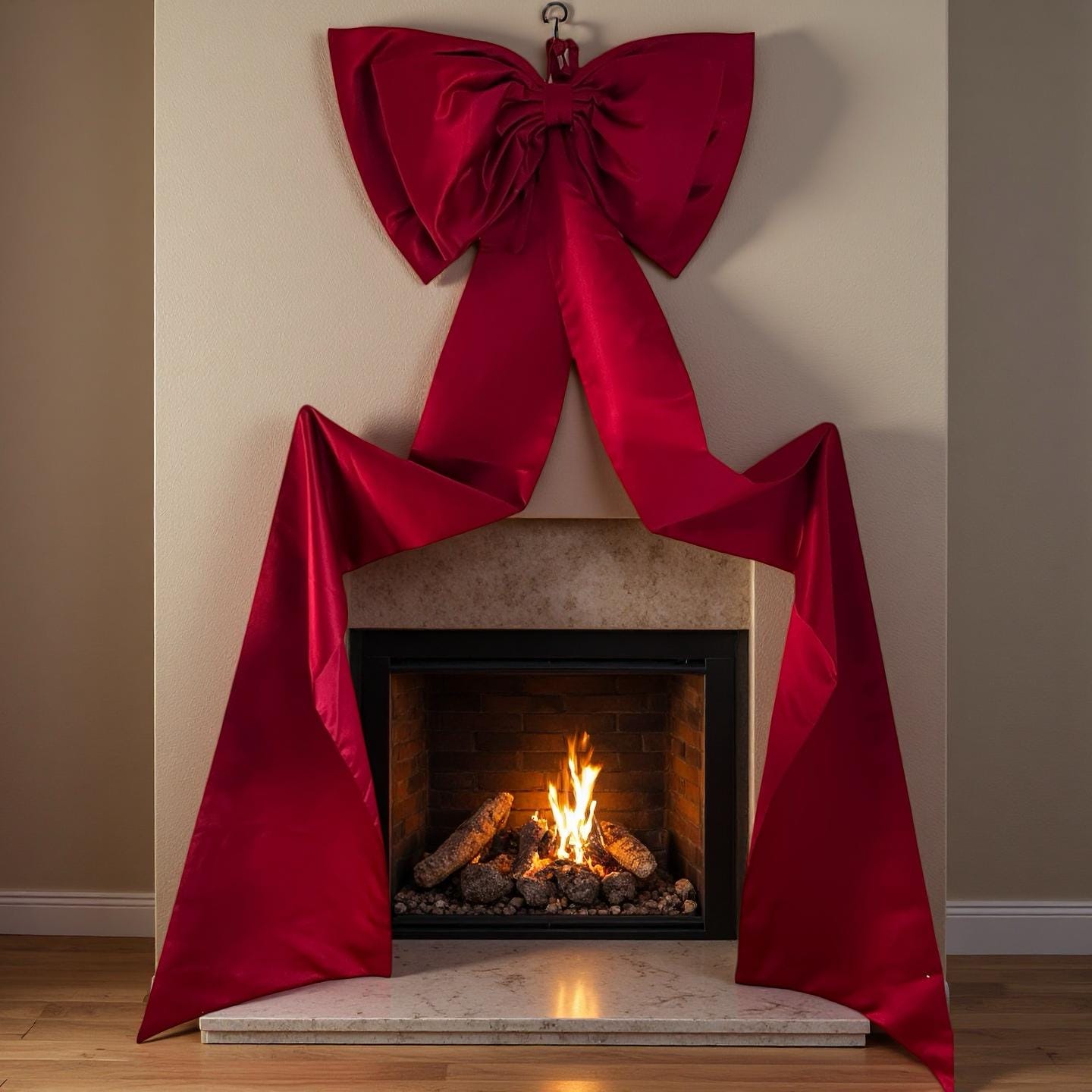 Produktbild von Chexin 2 Stück 45x90 Cm Weihnachtsschleifen, Große Rote Schleife Weihnachtsbaumspitze