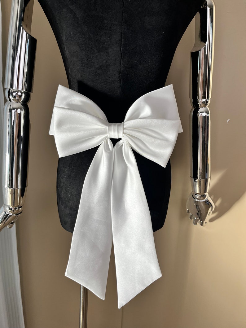 Children's satin bows, removable bows, bridesmaid bows, wedding bow sashes, attachable dress bows, dress accessories image 7