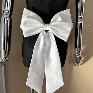 Children's satin bows, removable bows, bridesmaid bows, wedding bow sashes, attachable dress bows, dress accessories image 8