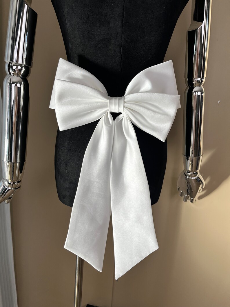 Children's satin bows, removable bows, bridesmaid bows, wedding bow sashes, attachable dress bows, dress accessories image 8