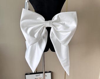 Giant Satin Wedding Dress Bow: Detachable Decorative Bow