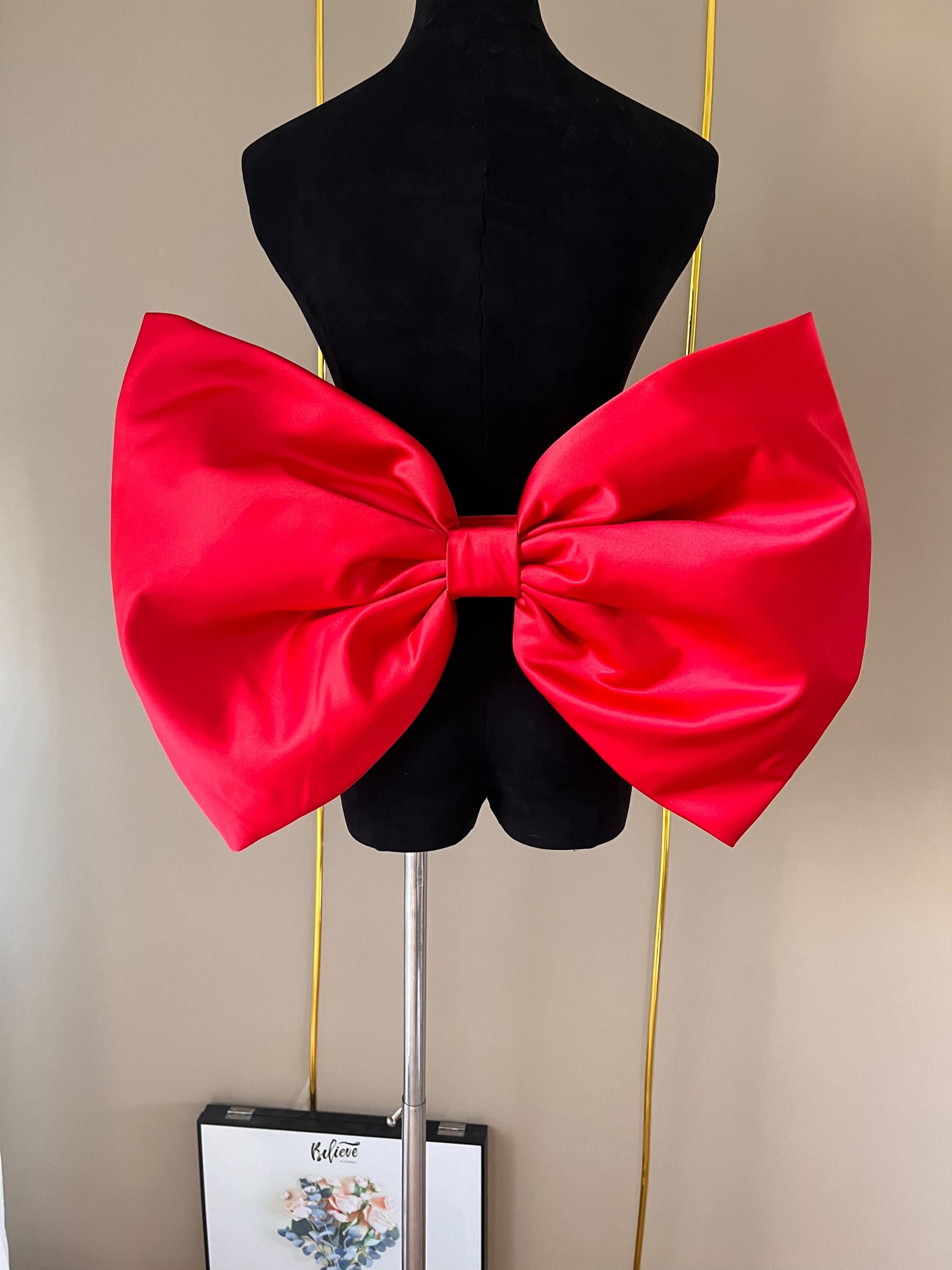 red bow for dress Clothing: Mini Dresses: 'Salome' Holly Red Satin Mini Bow Dress