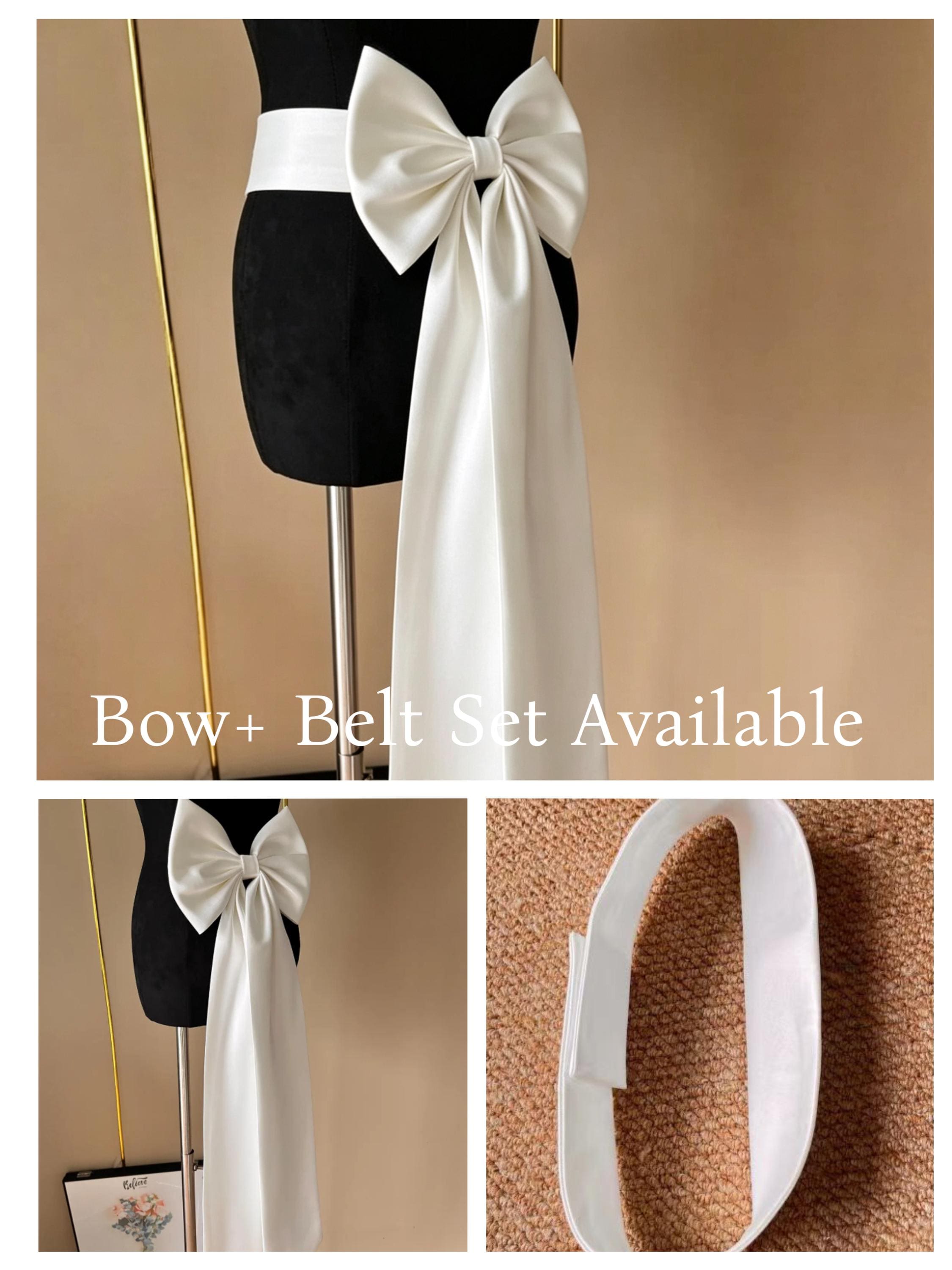Ivory Satin Ribbon Bow, Wedding Bow Accessories - Etsy