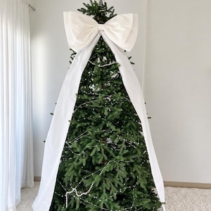 Ivory Waterproof Giant Christmas Bow | Outdoor Door and Window Decoration