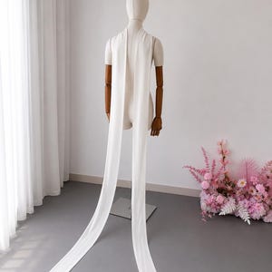 Long Chiffon Bridal Scarf, Wedding Wrap