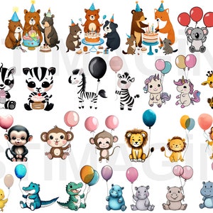 Safari Animals Clipart: Jungle Birthday Party Decor (PNG & SVG Digital Download)