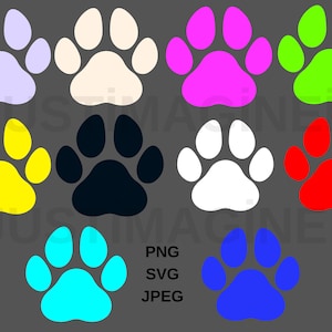 Dog Paw SVG Bundle: Silhouette Vector Graphics (Digital Download)